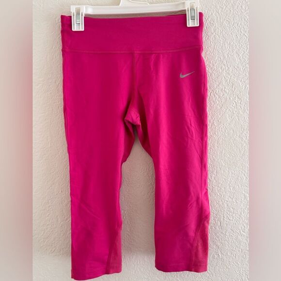 Nike Pink Athletic Leggings with Wide Waistband - Picture 1 of 8